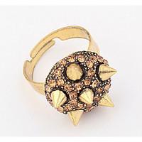 Euramerican Rhinestone Taper Personality Conical Mushroom Star Cuff Ring Movie Jewelry