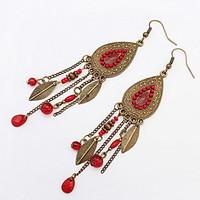 euramerican bohemian sexy fashion earrings tassel elliptic leaves stat ...