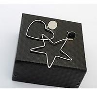 Euramerican Fashion Simple Style Personalized Hearts Pentagram Womens Daily Earrings Statement Jewelry