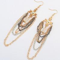 Euramerican Personalized Elegant Resin Rhinestone Cross Tassel Earrings Women\'s Party Drop Earrings Statement Jewelry