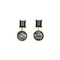 European Style Earrrings Geometric Rhinestone Round Square Drop Earrings for Women Fashion Jewelry Best Gift