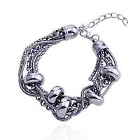 European Style Multilayer Metal Chain Circular Bracelet