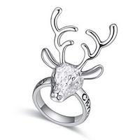 euramerican fashion elegant silver classic elk rings womens daily ring ...