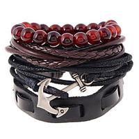 Europe And The United States Wind Back Woven Leather Hand Rope Bracelet