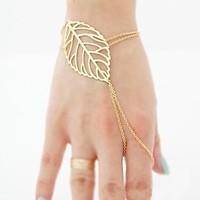 european style golden leaves charm ring bracelets christmas gifts