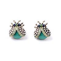 European Style Luxury Gem Geometric Earrrings Ladybugs Stud Earrings for Women Fashion Jewelry Best Gift