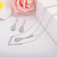 Europe And The United States Contracted Diamond Alloy Jewelry Set