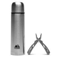 Eurohike 0.5L Flask And Multi Tool - Silver, Silver