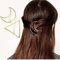 european style fashion triangular moon geometric modeling hairpin