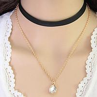 European Style Fashion Wild Simple Metal Droplets Bilayer Choker Necklace