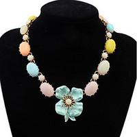 Euramerican Africa Rainbow Hypoallergenic Flower Beach Seaside Statement Strands Collar Choker Rhinestone Necklaces