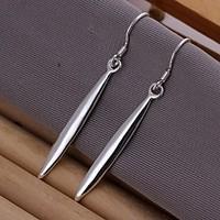 european simple 1 words 925 silver drop earrings2pc