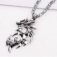 european dragon animal silver titanium steel pendant necklacesilver 1  ...