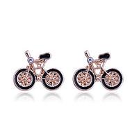 European Style Fashion Individuality Oil Drip Bicycle Alloy Stud Earrings