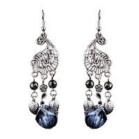 Europe And The United States Of Bohemia Wind Exaggerated Alloy Tassel Gemstone Earrings