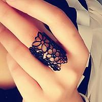 European And American Style Retro Hollow Carved Flower Opening Mysterious Lace Ring