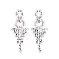 European And American Fashion Long Eight Diamond Tassel Bride Claw Chain Earrings