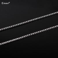 euner 2015 new arrival casual necklaces 3mm silver stainless steel cha ...