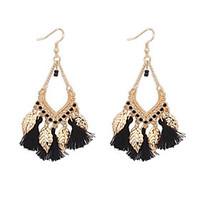 European Style Fashion Bohemian Tassel Leaves Earrings