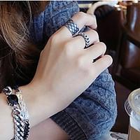 european style retro fashion chain mash adjustable ring set