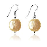 European Style Brief Flat Shell Pearl Silver Plating Earrings