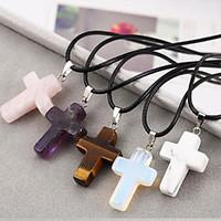 European Cross Natural Stone Necklace Pendant Necklaces Daily / Casual 1pc