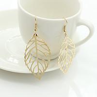 european and american fashion simple leaves metal earrings new