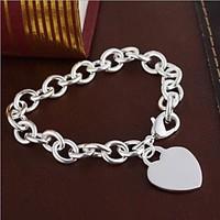European Heart 20cm Women\'s Sterling Silver Charm Bracelet(1 Pc) Christmas Gifts