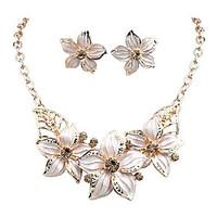 European Diamond Flower Alloy Jewelry Set Wedding / Party / Daily / Casual 1set