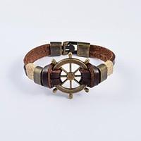 european mens bronze plated stainless steel tankers leather bracelets