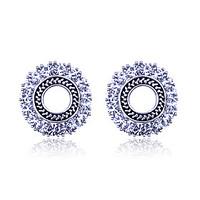 european style fashion luxury drill circular arc earrings