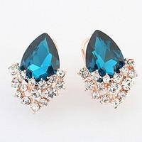 Euramerican Elegant Classic Luxury Droplets Rhinestone Gem Women\'s Party Clip Earrings Movie Jewelry