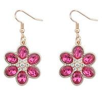 Euramerican Classic Friendship Bright Rhinestone Flowers Pop Earrings Lady DailyDrop Earrings Movie Jewelry