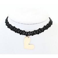 Euramerican Fashion Simple Style Elegant Dangling Style Heart Lady Daily Choker Necklaces Movie Jewelry