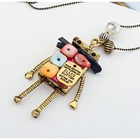 Euramerican Fashion Joker Sweater Multicolor Robot Necklaces Lady Daily Movie Jewelry