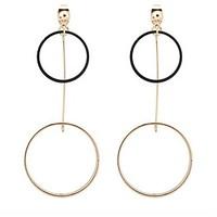 Euramerican Contracted Personalized Character Size Circle Copper Lady Business Earrings Statement Jewelry