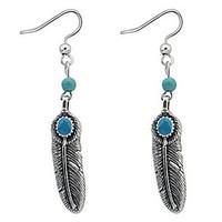 Euramerican Vintage Personalized Delicate Chrome Fashion Lovely Feather Earrings Lady Daily Movie Jewelry