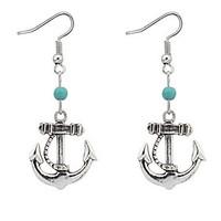 Euramerican Fashion Vintage Personalized Ship Anchor Alloy Earrings Lady Daily Drop Earrings Movie Jewelry