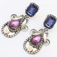 euramerican fashion luxury elegant drop rhinestone gem earrings lady p ...