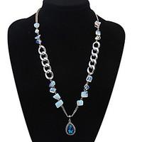 Euramerican Luxury Elegant Delicate Contracted Mitation Diamond Drops Lady Party Necklace Gift Jewelry