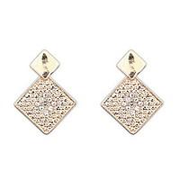 euramerican delicate and elegant fashion square rhinestone earrings wo ...