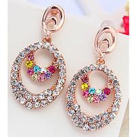Euramerican Fashion Droplets Multicolor Elegant Luxury Rhinestone Women\'s Party Drop Earrings Gift Jewelry