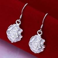 european classic rose 925 silver drop earrings2pc