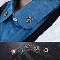 European Fashion Star Alloy Needle Collar Brooch (1Pair)