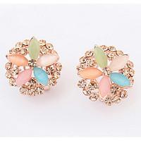 Euramerican Fashion Multicolor Rhinestone Opal Women\'s Casual Elegant Ear Clips Movie Jewelry