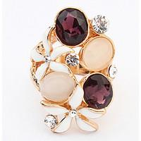 Euramerican Fashion Elegant Beautiful Rings Rhinestone Sapphire Flower Women\'s Rings Jewelry Gifts