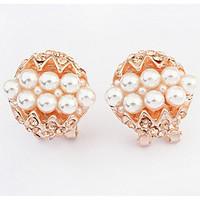 Euramerican Fashion Elegant Luxury Pearl Stud Earrings Lady Casual Stud Earrings Jewelry Gift