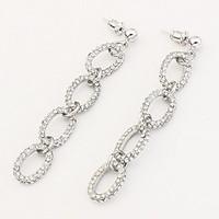 euramerican fashion chain silver rhinestone womens casual earrings sta ...