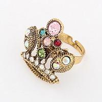 Euramerican Multicolor Vintage Bohemian Multi-stone Women\'s Casual Cuff Crown Ring Movie Jewelry