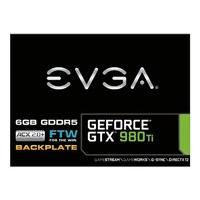 Evga Nvidia Gtx 980ti Ftw 1190mhz (boost 1291mhz) 7010mhz 6gb Ddr5 Hdmi/dp/dl-dvi Acx2.0 Cooling Pci-e Graphics Card